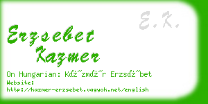 erzsebet kazmer business card